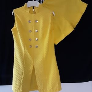 Two piece yellow sleeveless short set